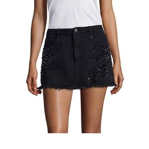 Free People Shine Bright Shine Far Denim Skirt